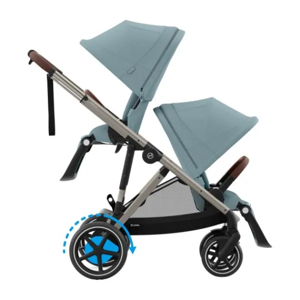 Cybex eGazelle S Almond Beige/Beige> Tweeling Kinderwagens|Duo Kinderwagens