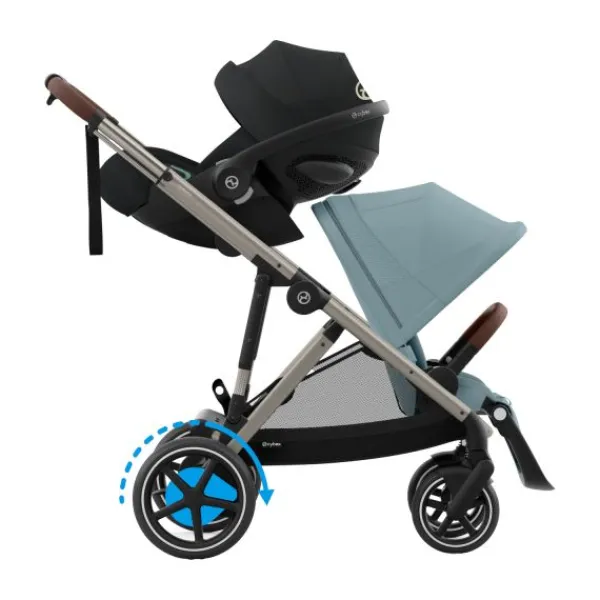 Cybex eGazelle S Almond Beige/Beige> Tweeling Kinderwagens|Duo Kinderwagens