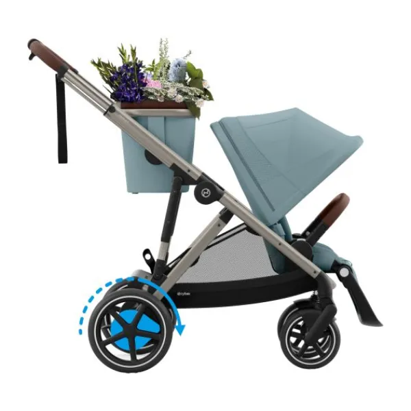 Cybex eGazelle S Almond Beige/Beige> Tweeling Kinderwagens|Duo Kinderwagens