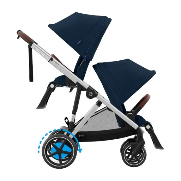 Cybex eGazelle S Almond Beige/Beige> Tweeling Kinderwagens|Duo Kinderwagens