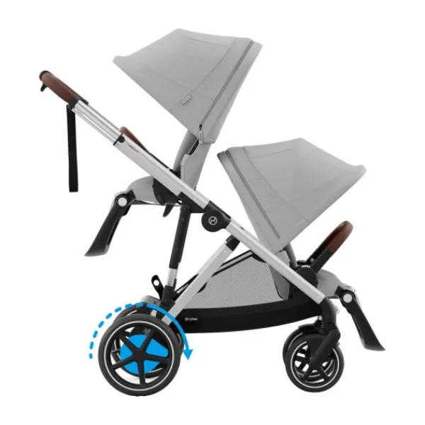 Cybex eGazelle S Almond Beige/Beige> Tweeling Kinderwagens|Duo Kinderwagens