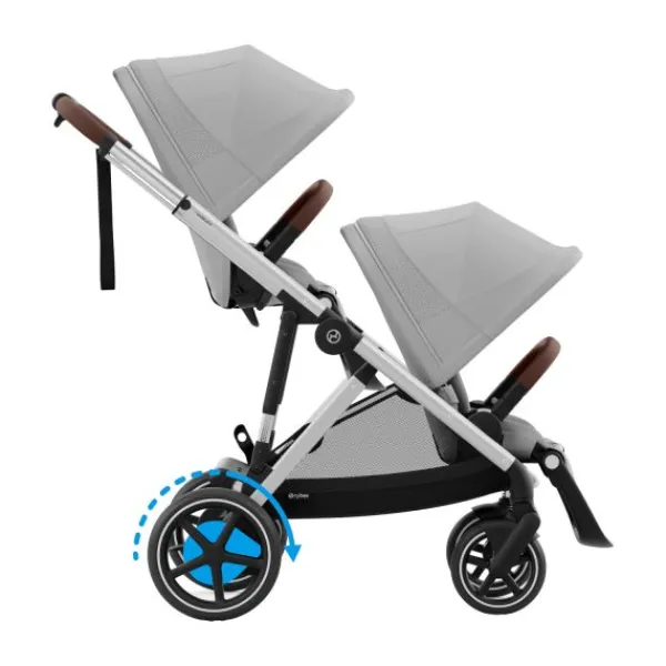 Cybex eGazelle S Almond Beige/Beige> Tweeling Kinderwagens|Duo Kinderwagens