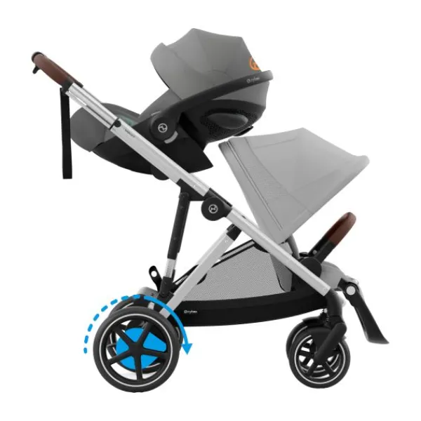 Cybex eGazelle S Almond Beige/Beige> Tweeling Kinderwagens|Duo Kinderwagens