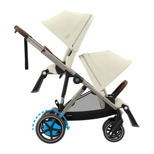 Cybex eGazelle S Almond Beige/Beige> Tweeling Kinderwagens|Duo Kinderwagens
