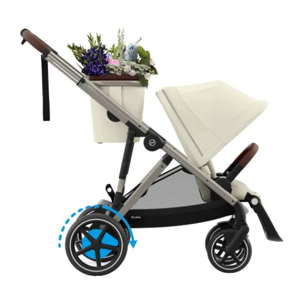 Cybex eGazelle S Almond Beige/Beige> Tweeling Kinderwagens|Duo Kinderwagens