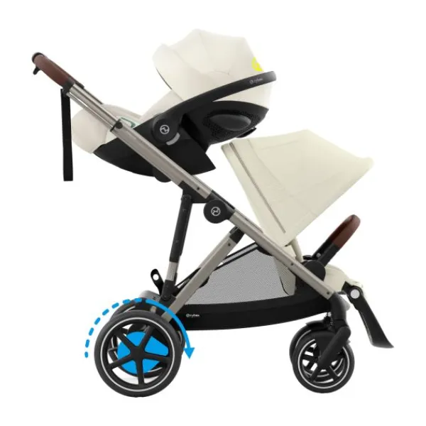 Cybex eGazelle S Almond Beige/Beige> Tweeling Kinderwagens|Duo Kinderwagens