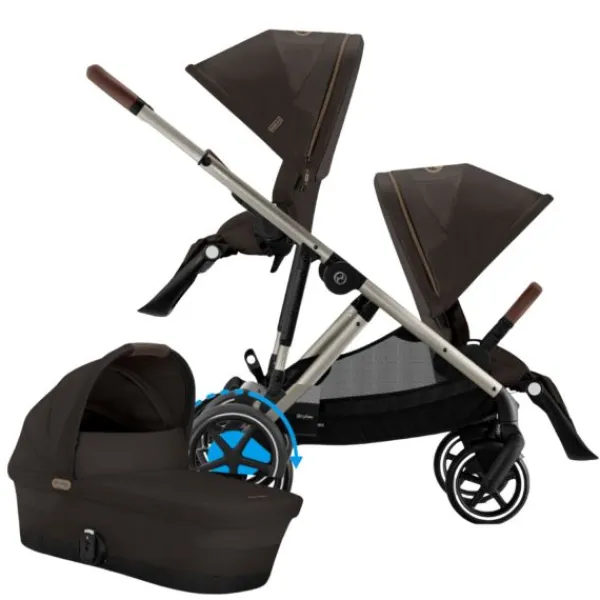 Cybex E-Gazelle S DUO kinderwagen 3-in-1 Almond Beige / Beige> Uitbreidbare Kinderwagens|Tweeling Kinderwagens