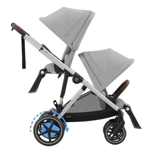 Cybex E-Gazelle S DUO kinderwagen 3-in-1 Almond Beige / Beige> Uitbreidbare Kinderwagens|Tweeling Kinderwagens