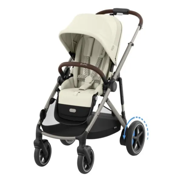 Cybex E-Gazelle S DUO kinderwagen 3-in-1 Almond Beige / Beige> Uitbreidbare Kinderwagens|Tweeling Kinderwagens