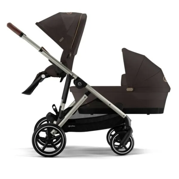 Cybex E-Gazelle S Twin-Kinderwagen Almond Beige / Beige> Uitbreidbare Kinderwagens|Wandelwagens