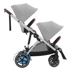 Cybex E-Gazelle S Twin-Kinderwagen Almond Beige / Beige><noscript><img width=