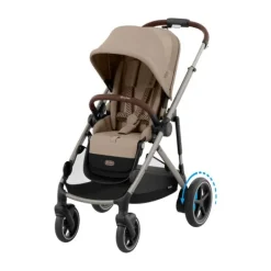 Cybex E-Gazelle S Twin-Kinderwagen Almond Beige / Beige><noscript><img width=