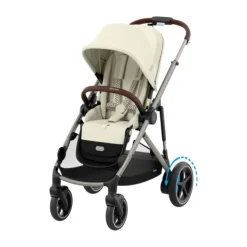 Cybex E-Gazelle S Twin-Kinderwagen Almond Beige / Beige><noscript><img width=