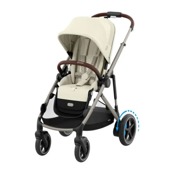 Cybex E-Gazelle S Twin-Kinderwagen Almond Beige / Beige> Uitbreidbare Kinderwagens|Wandelwagens