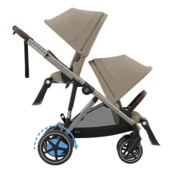 Cybex E-Gazelle S Twin-Kinderwagen Almond Beige / Beige><noscript><img width=
