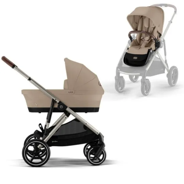 Cybex Kinderwagen Gazelle S Seashell Beige - Light Beige> Tweeling Kinderwagens|Duo Kinderwagens