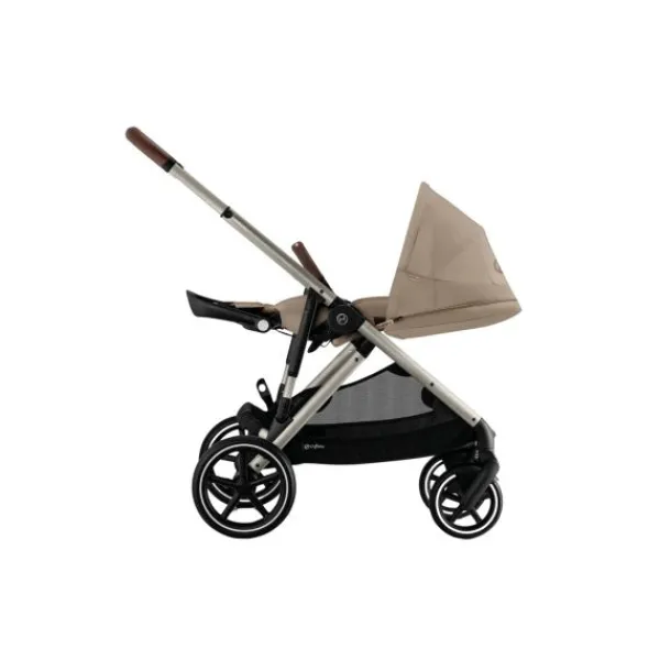 Cybex Wandelwagen Gazelle S TPE Seashell Beige - Light Beige> Tweeling Kinderwagens|Duo Kinderwagens