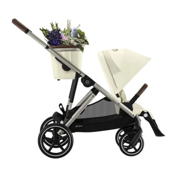 Cybex Wandelwagen Gazelle S TPE Seashell Beige - Light Beige> Tweeling Kinderwagens|Duo Kinderwagens