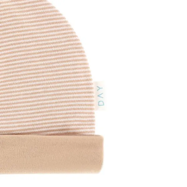 DAY Mutsje Gestreept - Mocha - 0-6 Mnd> Mutsjes