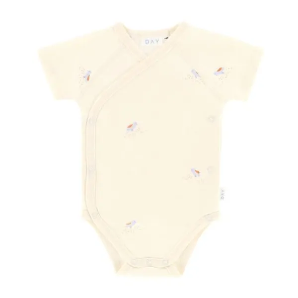 DAY Overslagromper Korte Mouw - Cream - Mt. 50/56> Rompertjes