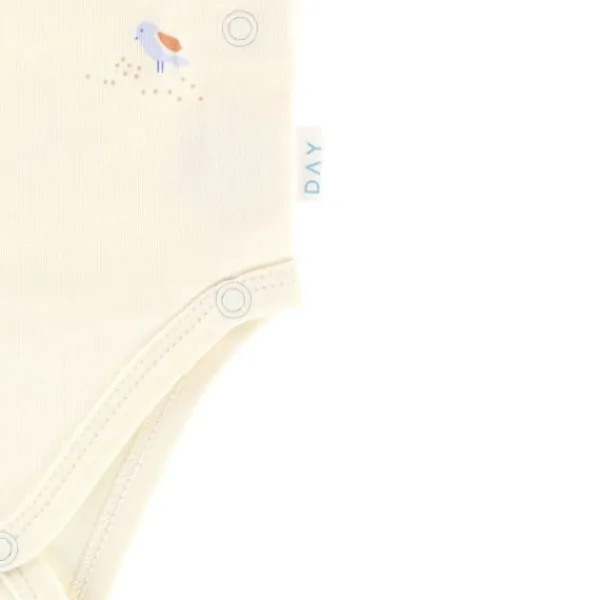 DAY Overslagromper Korte Mouw - Cream - Mt. 50/56> Rompertjes