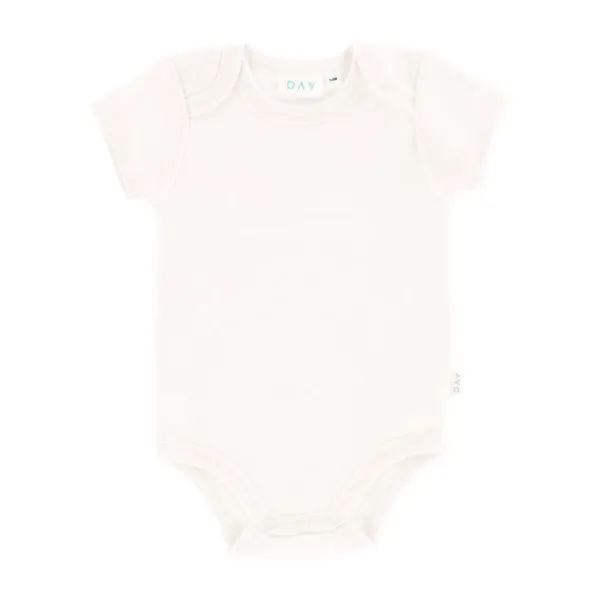 DAY Romper Korte Mouw - Off White - Mt. 50/56> Rompertjes
