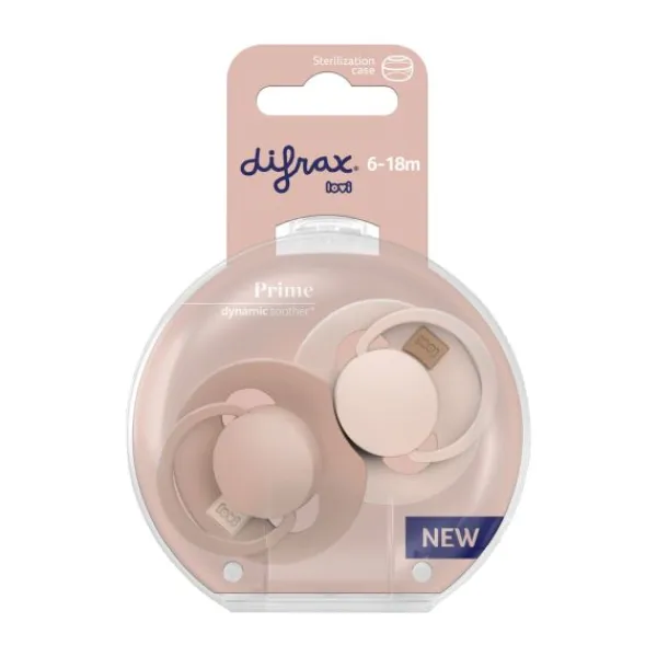 Difrax Dynami Lovi Prime Fopspeen - 6-18mnd - 2st - Nude/Blush> Fopspenen 12+ Maanden|Fopspenen 6+ Maanden