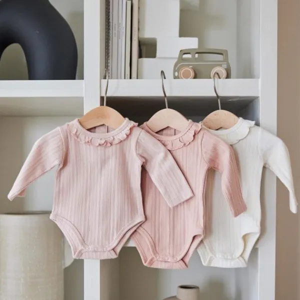 Dirkje Romper Lange Mouw Multi Colour Pink 3-Pack 50/56> Rompertjes