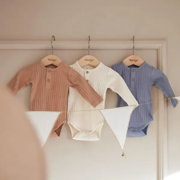 Dirkje Romper Lange Mouw Multi Colour Blue 3-Pack 50/56> Rompertjes
