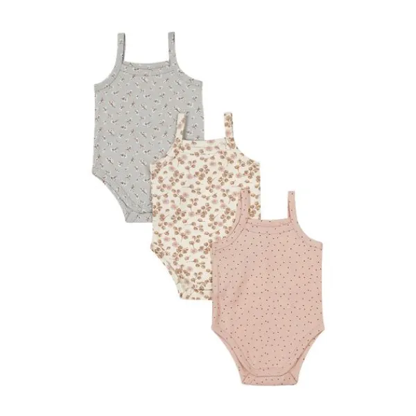 Dirkje Romper Zonder Mouw Multi Colour Pink 3-Pack 74/80> Rompertjes