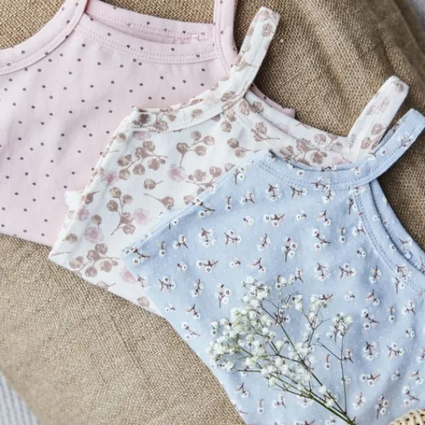 Dirkje Romper Zonder Mouw Multi Colour Pink 3-Pack 74/80> Rompertjes
