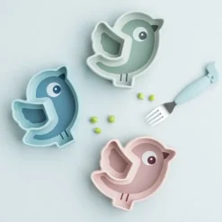 Done By Deer Silicone Stick&Stay Snack Bord Birdee Green><noscript><img width=