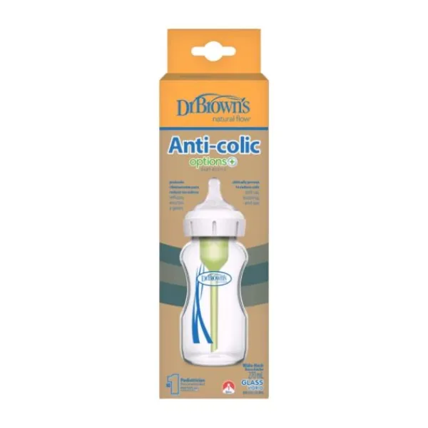 Dr. Brown's Fles Brede Hals Glas Option+ 270ml> Flessen
