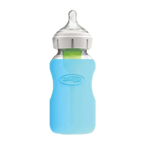 Dr. Brown's Flesbeschermer Brede Hals Blauw 270ml> Startersets Flesvoeding