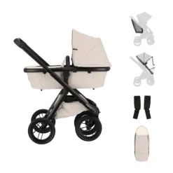 Dubatti One E6 Kinderwagen 2-in-1 - Black / Walnut Brown><noscript><img width=