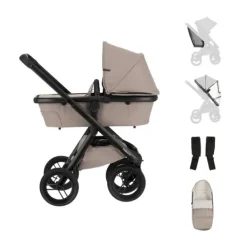 Dubatti One E6 Kinderwagen 2-in-1 - Black / Walnut Brown><noscript><img width=