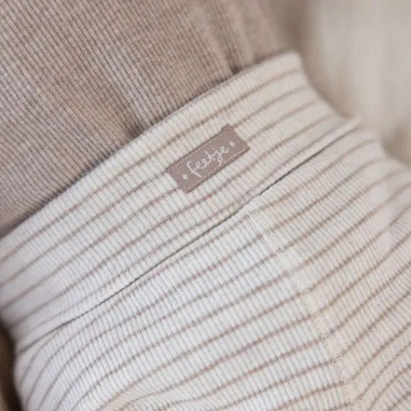 Feetje Broek Rib Streep The Magic Is In You Taupe Melange 44> Broekjes