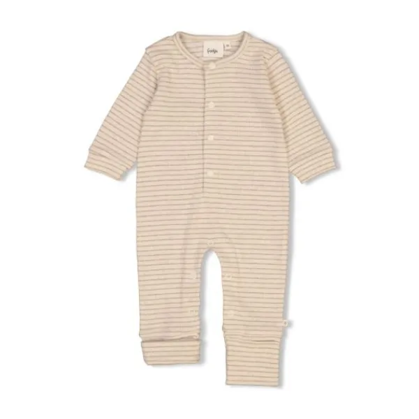 Feetje Muts Rib Streep The Magic Is In You Taupe Melange 1> Mutsjes