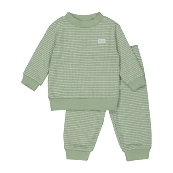 Feetje Pyjama Wafel Groen melange mt 56> Pyjama's