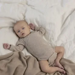 Feetje Romper Wikkel Rib The Magic Is In You Taupe Melange 44><noscript><img width=