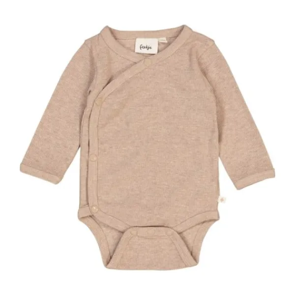 Feetje The Magic is in You Rib Wikkelromper – Mt. 74 - Taupe Melange> Sjawls|Rompertjes