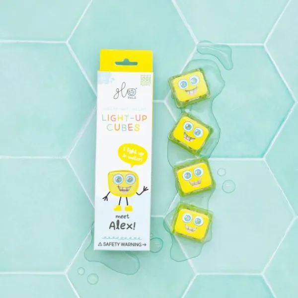 Glo Pals Cubes Light Up Alex Yellow 4-Pack> Badspeelgoed