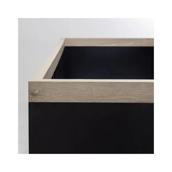 Interbaby Hanglegkast 2-Deurs Strips Zwart> Ladekasten|Wandrekken