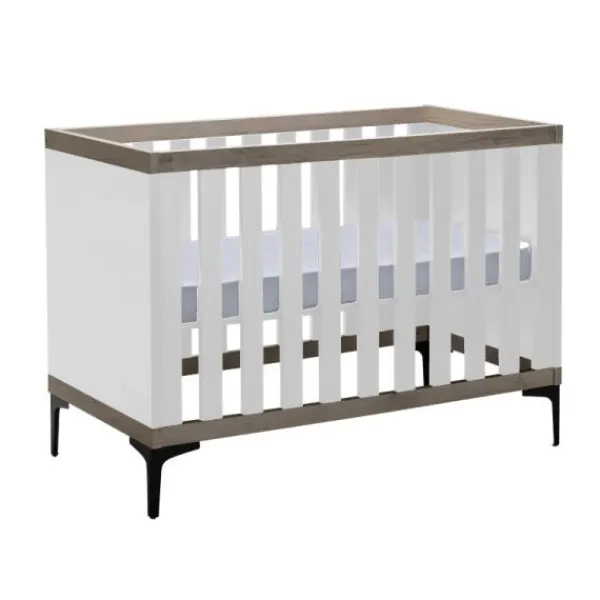Interbaby Ledikant 60 x 120 - Commode 3 Laden - Hanglegkast 2-Deurs Strips Wit> Complete Babykamers|Ladekasten