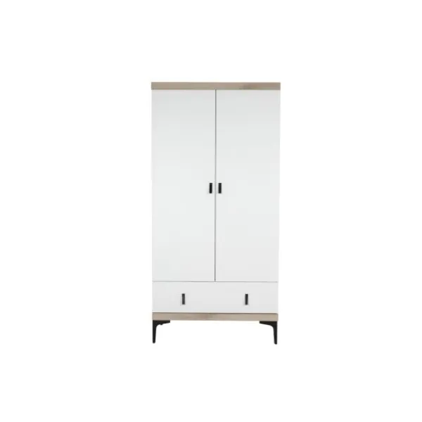 Interbaby Ledikant 60 x 120 - Commode 3 Laden - Hanglegkast 2-Deurs Strips Wit> Complete Babykamers|Ladekasten