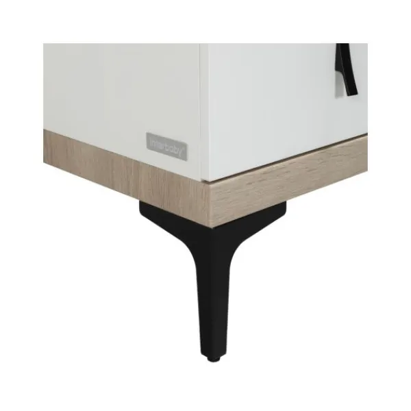 Interbaby Ledikant 60 x 120 - Commode 3 Laden - Hanglegkast 2-Deurs Strips Wit> Complete Babykamers|Ladekasten