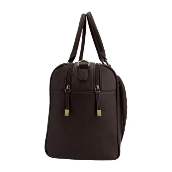 Isoki Double Zip Satchel Quilted Chocolate> Lederlook Tassen