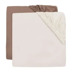 Jollein Hoeslaken Jersey - 40/50x80/90 cm - 2 Stuks - Sea Green/Ivory><noscript><img width=