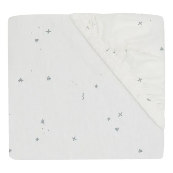 Jollein Hoeslaken Jersey Twinkling Sea Green 70/75 x 140/150 cm> Hoeslakens