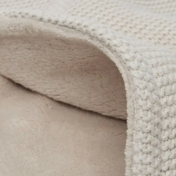 Jollein Ledikantdeken Basic Knit Biscuit/Fleece 100 x 150 cm> Ledikantdekens